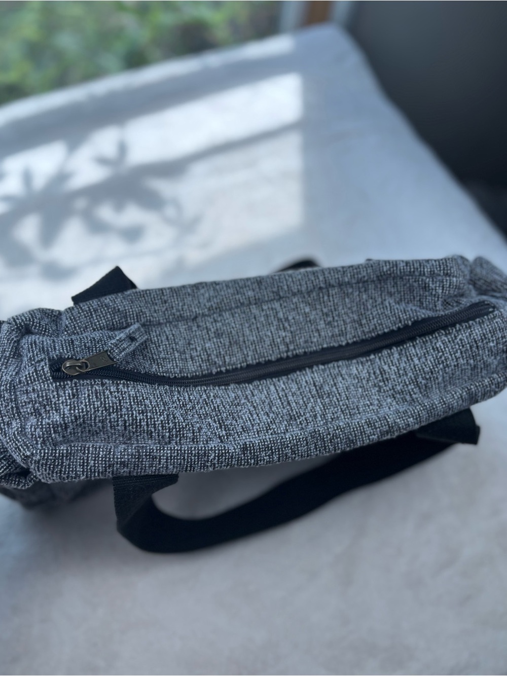 Kavu Gray Heather Shoulder Bag / Small Duffel Bag with Black Webbing - Picture 9 of 15
